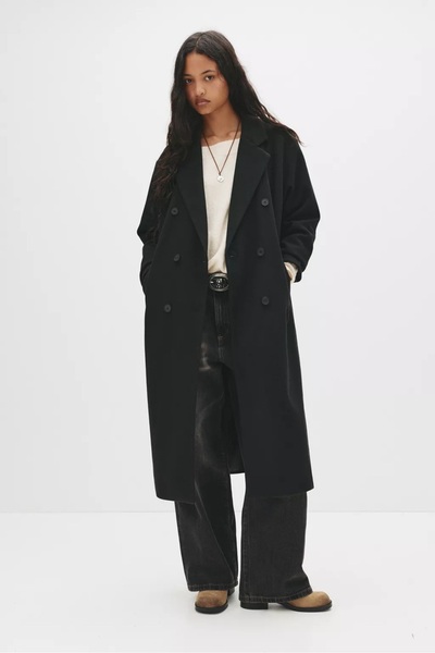 Butik Allbucks Pull&Bear Kurvaze Melton Coat Abpnb3756