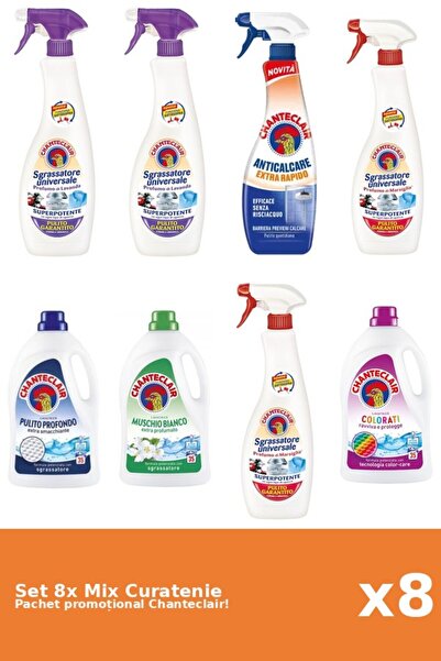 Chanteclair Set 8 Mix Curatenie Chanteclair: Clasic, Color, Mosc Alb, Rapid, ...