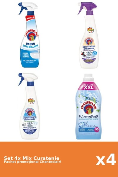 Chanteclair Set 4 Mix Curatenie Chanteclair: Bicarbonat, Lotus, Clasic, Lavanda