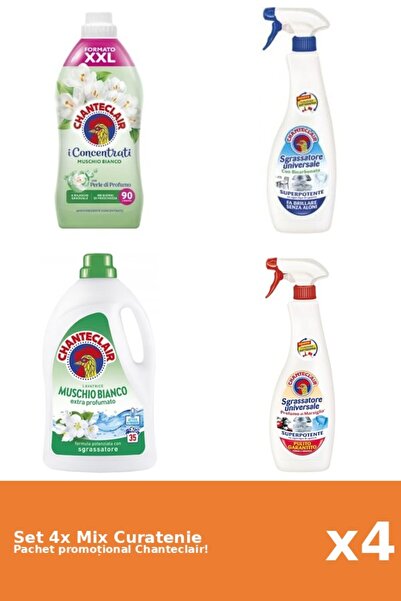 Chanteclair Set 4 Mix Curatenie Chanteclair: Bicarbonat, Marsilia, Mosc Alb