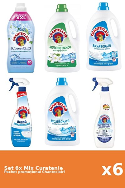 Chanteclair Set 6 Mix Curatenie Chanteclair: Bicarbonat, Lotus, Clasic, Mosc Alb