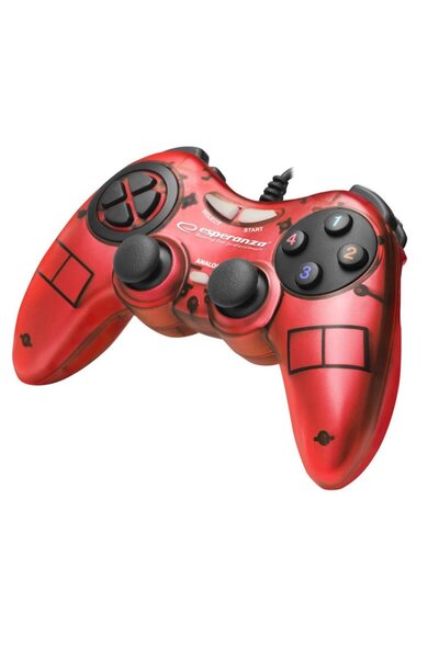 ESPERANZA EGG105R FIGHTER - GAMEPAD CU VIBRAÅ¢II PENTRU PC ROSU