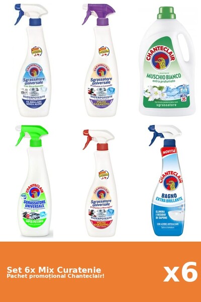 Chanteclair Set 6 Mix Curatenie Chanteclair: Lamaie, Bicarbonat, Clasic, Mosc...