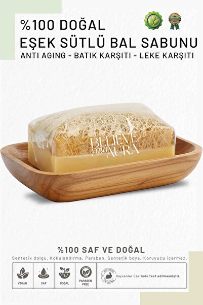 Believe Your Aura صابون حليب الحمار والعسل - صابون طبيعي مضاد للشيخوخة ومضاد ...