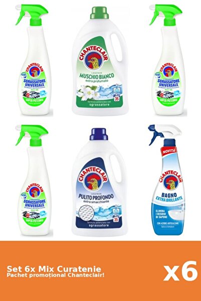 Chanteclair Set 6 Mix Curatenie Chanteclair: Lamaie, Clasic, Mosc Alb