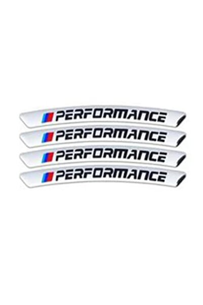 BMW Set of 4 Mperformance Emblems for Rims, Gray