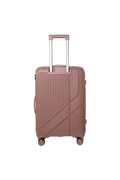 Kairos 28 Inch Rose Gold Luggage Bag | Polypropylene & Lightweight, Scratch R...