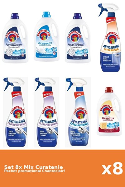 Chanteclair Set 8 Mix Curatenie Chanteclair: Bicarbonat, Clasic, Puternic, Pa...
