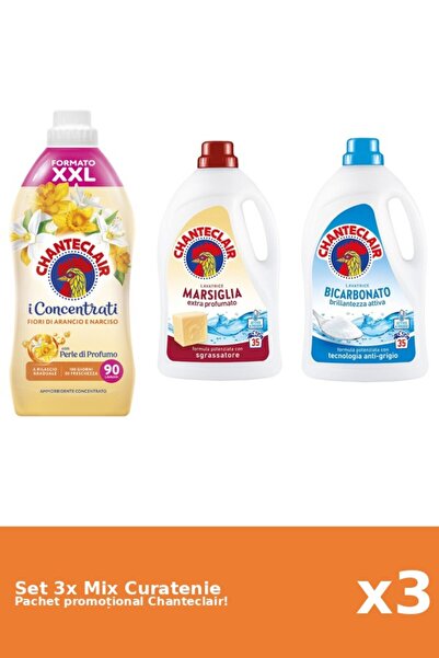Chanteclair Set 3 Chanteclair Cleaning Mix: Bicarbonate, Marseille, Orange