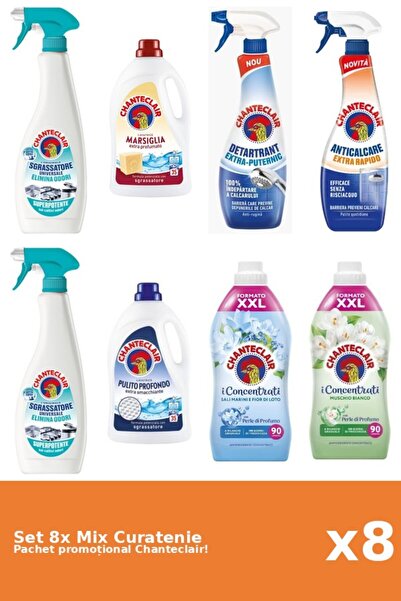 Chanteclair Set 8 Mix Curatenie Chanteclair: Lotus, Clasic, Puternic, Mosc Al...