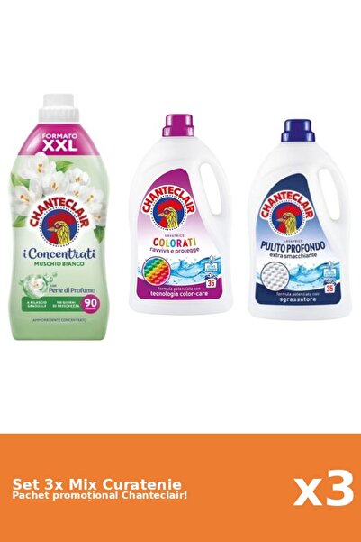 Chanteclair Set 3 Mix Curatenie Chanteclair: Clasic, Color, Mosc Alb