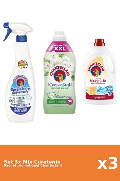 Chanteclair Set 3 Mix Curatenie Chanteclair: Bicarbonat, Marsilia, Mosc Alb