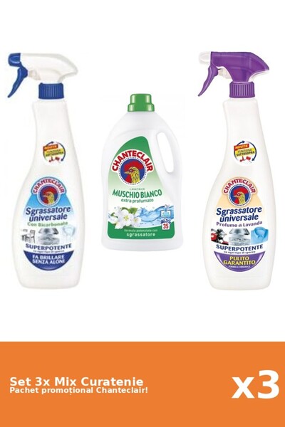 Chanteclair Set 3 Mix Curatenie Chanteclair: Bicarbonat, Lavanda, Mosc Alb