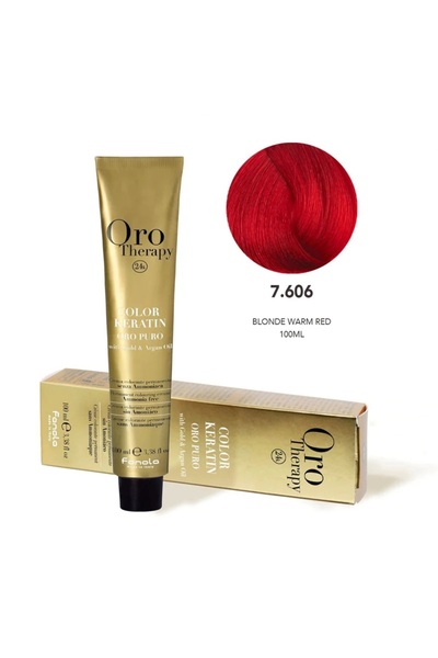 Fanola Oro Hair Color 7.606 Blonde Warm Red 100ml
