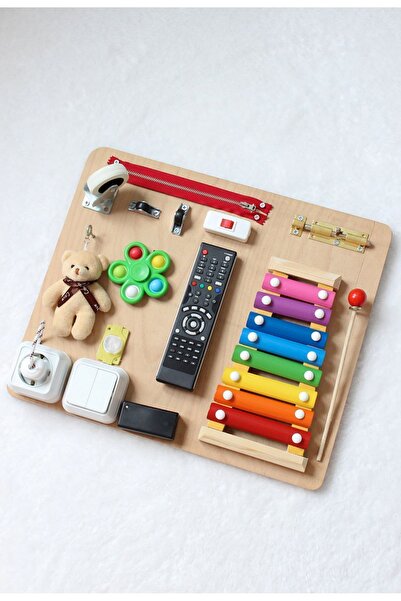 özgürce Eğitici Ahşap Aktivite Tahtası, Zeka ve İnce Motor Becerilerini Deste...