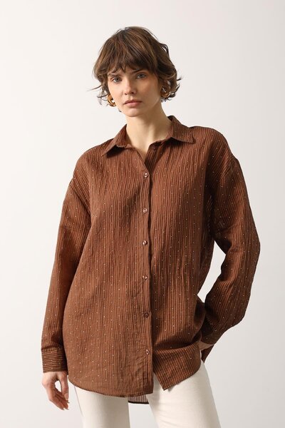 Secret Passion Lingerie قميص شيفون نسائي بتفاصيل حجرية 34421