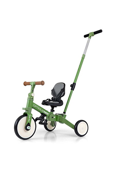 Milly Mally Tricicletă Optimus Max 5 în 1 cu bară de ghidare verde