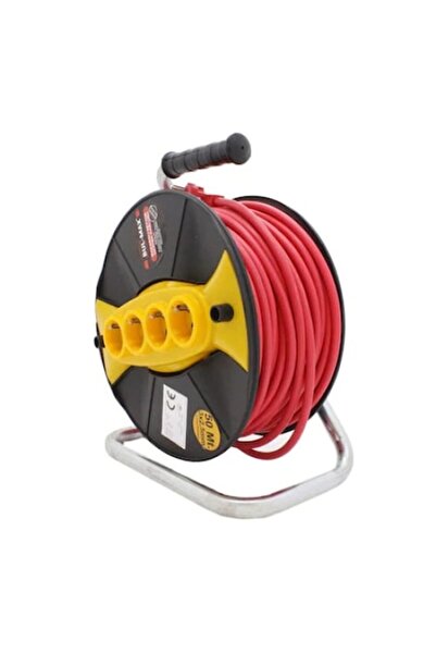 Bul-Max Extension Cord with Drum, 40 m, 4 Outlets, Transport Handle