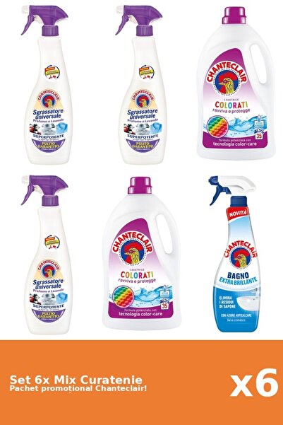 Chanteclair Set 6 Mix Curatenie Chanteclair: Clasic, Color, Lavanda, Mosc Alb