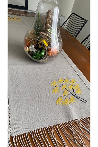 Wonder Wood El Emeği Kanaviçe İşleme Linen Runner