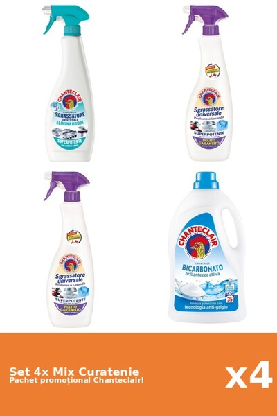 Chanteclair Set 4 Mix Curatenie Chanteclair: Bicarbonat, AntiMiros, Mosc Alb