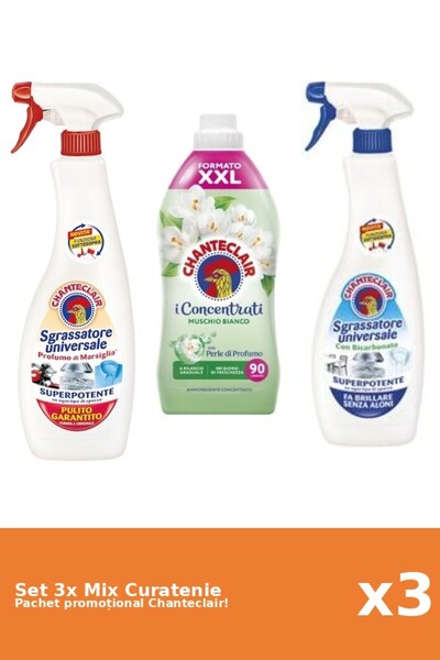 Chanteclair Set 3 Mix Curatenie Chanteclair: Bicarbonat, Marsilia, Mosc Alb