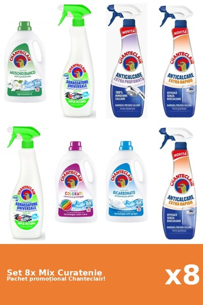 Chanteclair Set 8 Mix Curatenie Chanteclair: Lamaie, Bicarbonat, Color, Parfu...