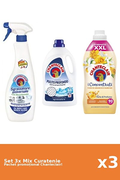 Chanteclair Set 3 Mix Curatenie Chanteclair: Bicarbonat, Clasic, Portocale
