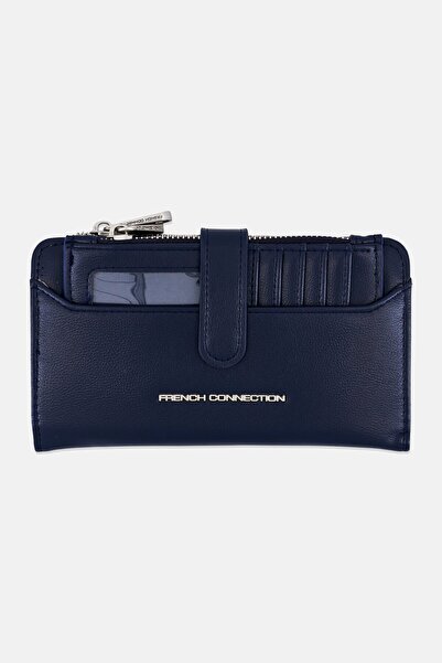 French Connection Women Eliana Brand Logo Id Fold Zipper With Card Holder Wal...