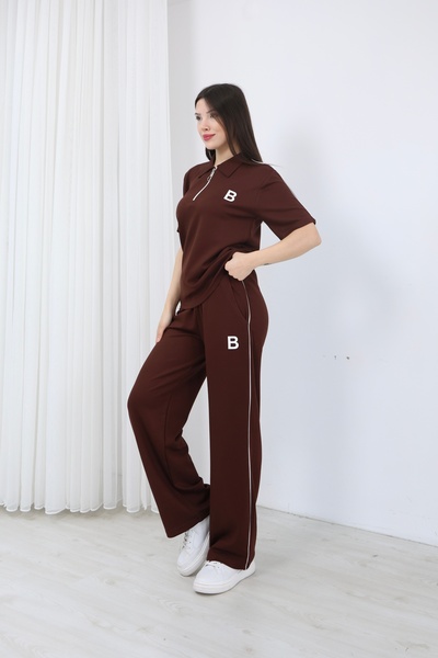 sportiness διακοσμητικό ρέλι Σετ φόρμας με φερμουάρ και λαιμόκοψη πόλο