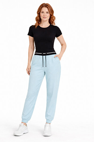 Neden Tekstil Light Blue Elastic Waist Jogger Pants Sweatpants
