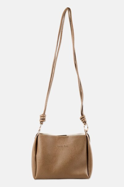 Lucky Bees Women Brand Logo Cross Body Bag, Brown