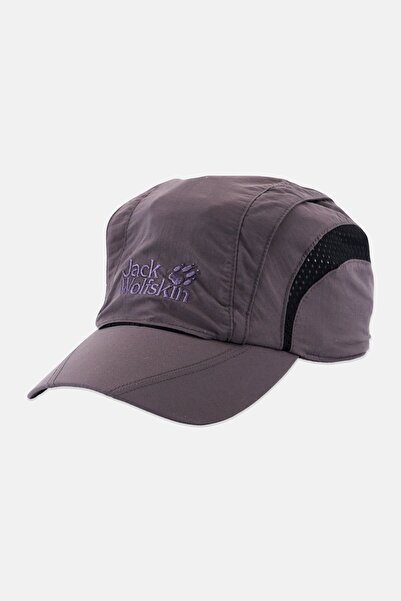 Jack Wolfskin قبعة بشعار العلامة التجارية للرجال، رمادي