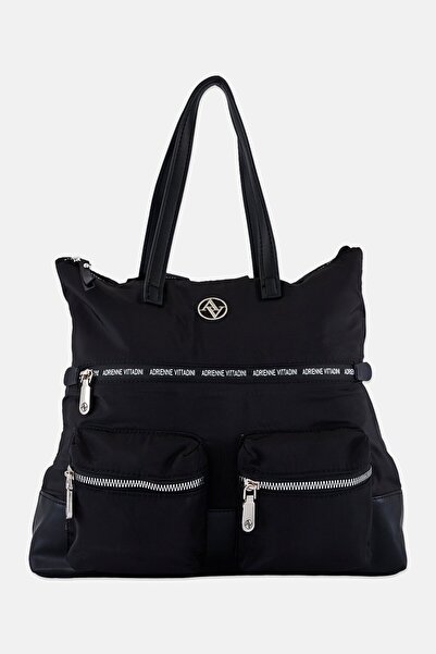 Adrienne Vittadini Women Brand Logo Backpack, Black