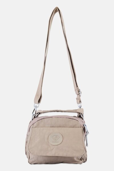 I Love Fashion Women Brand Logo Handbag, Beige