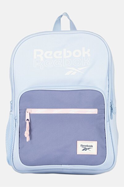 Reebok حقيبة ظهر نسائية بشعار العلامة التجارية، أزرق فاتح
