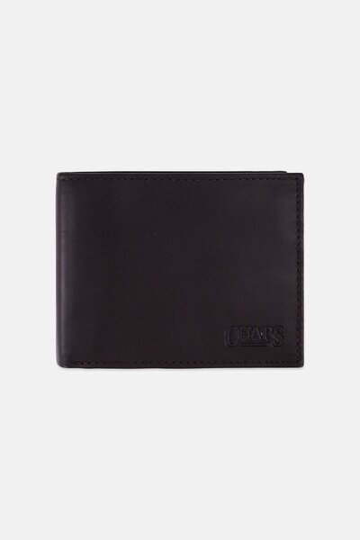 Chaps Men Brand Logo Traveller Leather Wallet, Brown