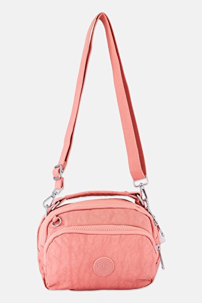 I Love Fashion Women Brand Logo Cross Body Bag, Peach