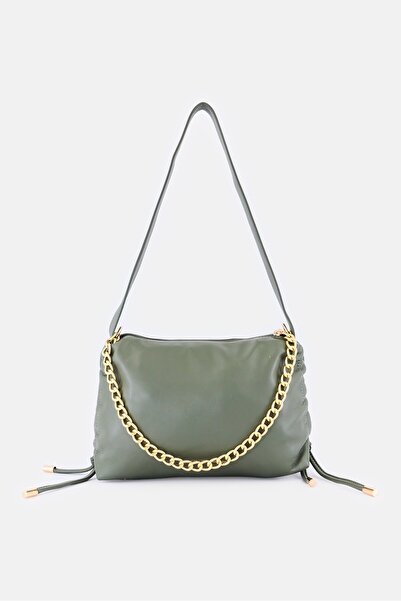 French Connection Women Brand Logo Handbag, Dark Olive