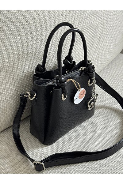 BAGLOVİS Ženska crna mini Ručna torbica – Sa ukrštenim bretelama, dupla Sa ru...