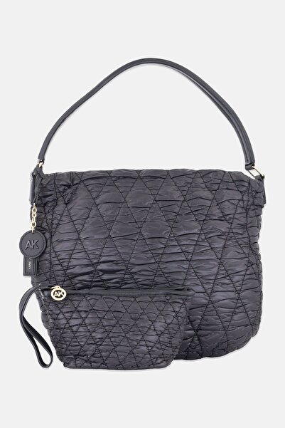 Anne Klein Women Quilted Med Hobo Bag, Black