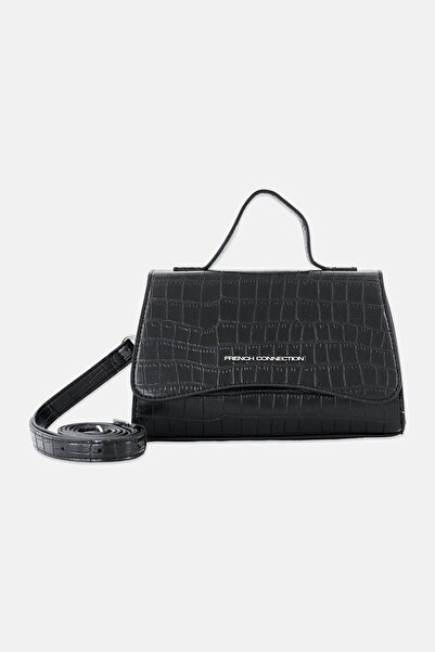 French Connection Women Meira Croco Cross Body Bag, Black