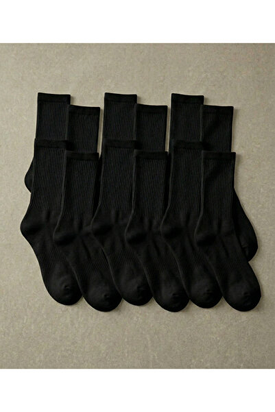 DRAV Pack of 12 Black Color Unisex Tennis Socks - Basic Socks (Stitch-Free)