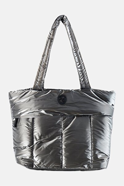 Adrienne Vittadini Women Brand Logo Tote Bag, Silver