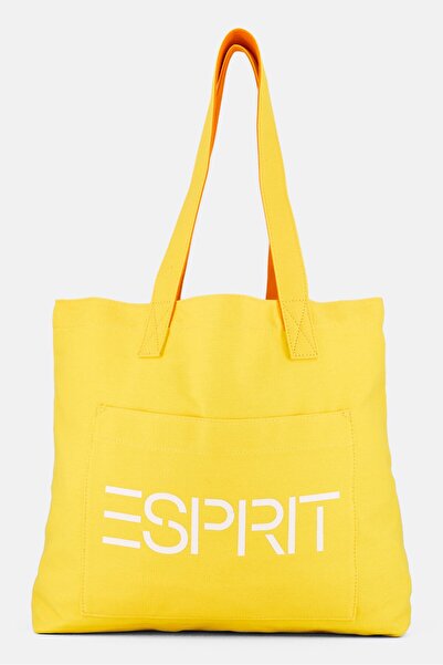 Esprit Women Brand Logo Tote Bag 34 H x 38 L x 13 W cm, Yellow