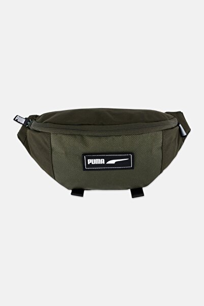 Puma حقيبة خصر رجالية بشعار ماركة، لون زيتوني داكن