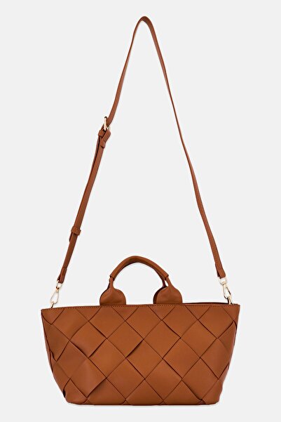 French Connection Women Weaved Handbag, Tan