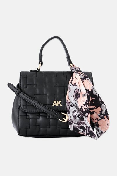 Anne Klein Women Brand Logo Handbag, Black