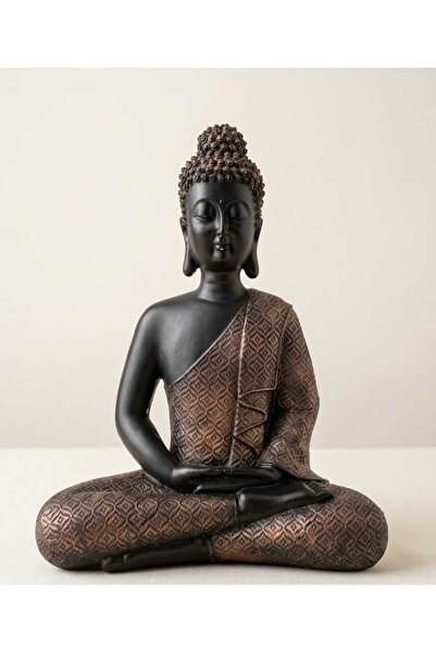 kocaycraft Dekoratif Oturan Buda Heykeli 36x27 cm – Polyester Büyük Boy Buddh...