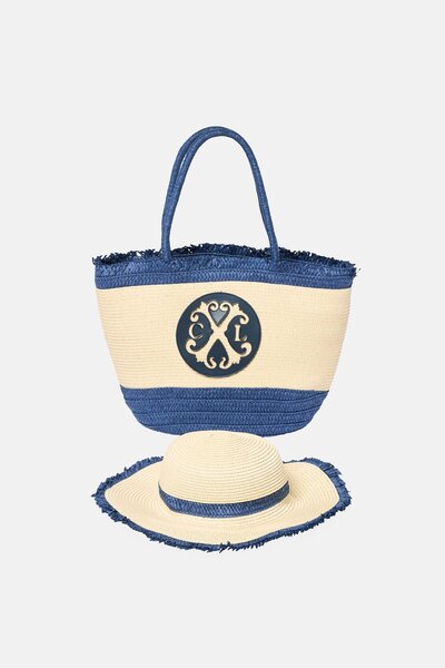 CXL by Christian Lacroix Women 2 in1 Maren Straw Tote Bag With Hat Set, Multi...